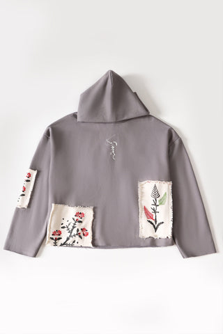Blockprint charcoal hoodie