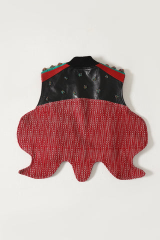 Hand embellished leather vest