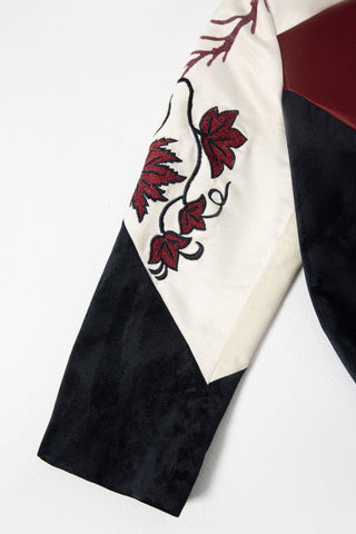 BLOCK PRINTED VELVET LONG COAT - Rastah
