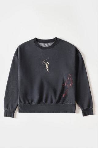 "White rabbit" oil wash sweatshirt