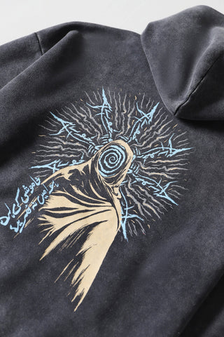 "Khamoshi" acid wash hoodie