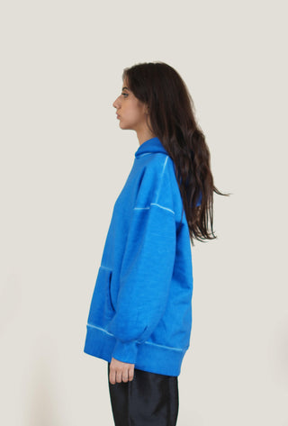 Blue Oil Wash Hoodie - Rastah