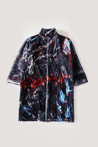 Abstract graffiti long coat