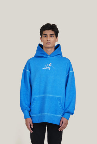 Blue Oil Wash Hoodie - Rastah