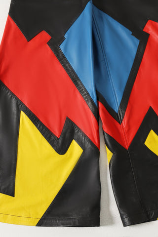Leather flared trousers