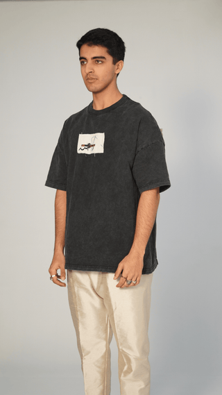 The “Zinda Aurat” acid wash patch t shirt - Rastah