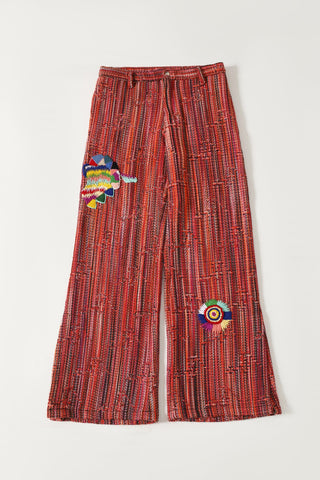 "Sadequain" jacquard embroidered trousers