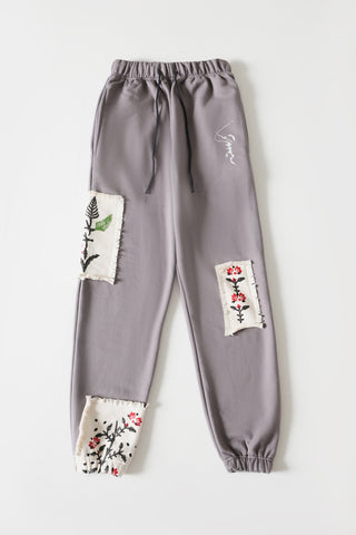 Blockprint charcoal sweatpants