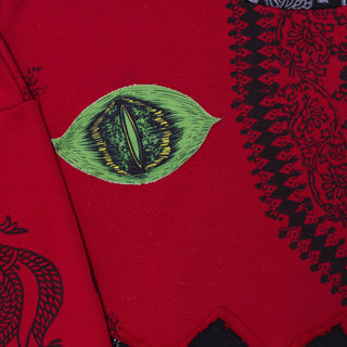 Hand Block Printed "Lost Eyes" Hoodie - Rastah