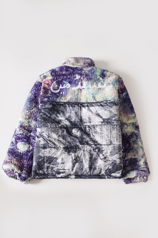 "Sandman" printed sherpa puffer jacket