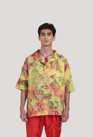 Block Print Tye Dye Polo - Rastah