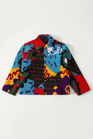 "Mindfulness" embroidered coach jacket