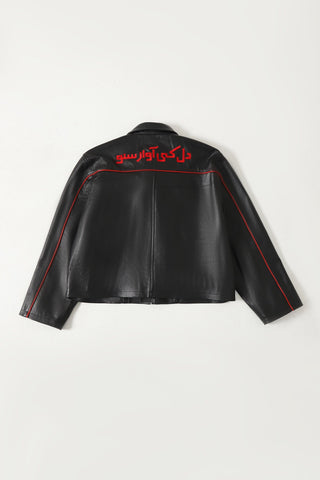 "Dil ki awaz" black leather jacket