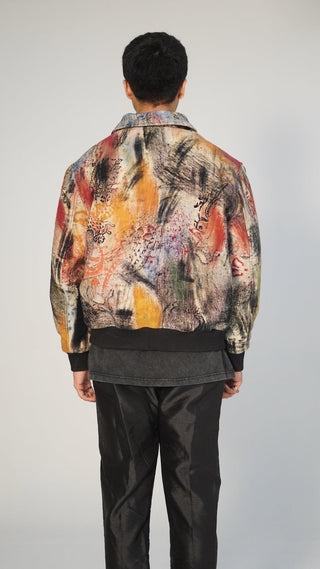 “LOST IN TRANSLATION” Abstract block-print Bomber jacket - Rastah