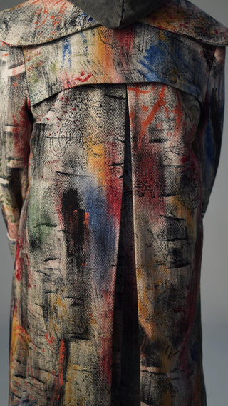 Hand Block Printed Pleated Long Coat - Rastah