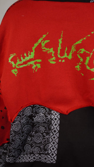 Hand Block Printed "Lost Eyes" Hoodie - Rastah