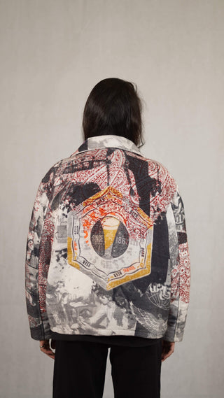 Printed "Notoriety" Twill Jacket - Rastah