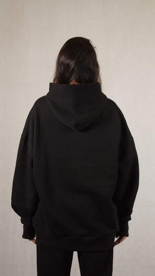 Black Oversized Logo Hoodie - Rastah