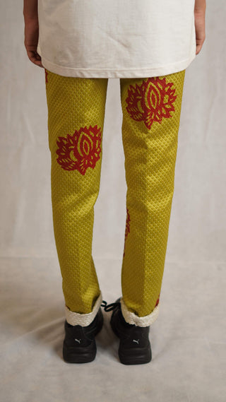 Lime green block printed trousers - Rastah