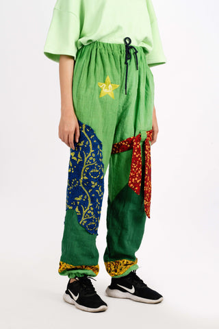 PAKISTAN PANELLED BLOCK PRINT SWEATPANTS - Rastah