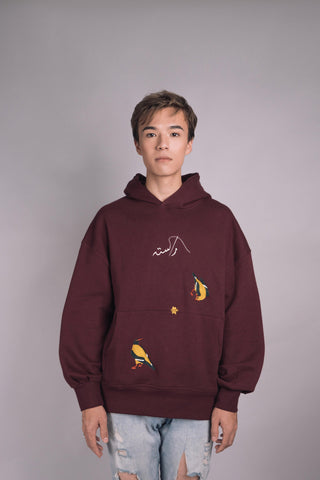 Maroon Golden Orioles Hand Embroidered Hoodie - Rastah