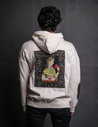 Hand Crafted Unisex Vanilla Creme Mughal Princess Hoodie - Rastah