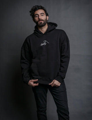 Hand Crafted Unisex Matte Black Mughal Princess Hoodie - Rastah