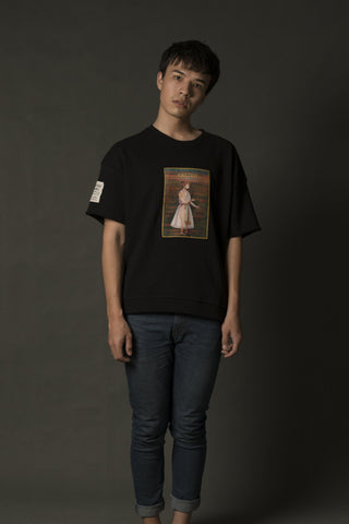 Hand Crafted Unisex Black Mughal Emperor T-Shirt (Cropped Fit) - Rastah