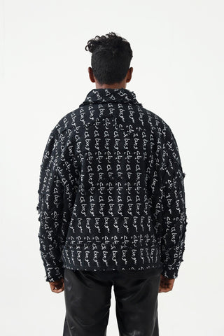 "SOCHTA HI REHTA HAI" HANDWOVEN DISTRESSED DENIM JACKET - Rastah