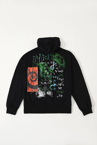 "TIME IS FLEETING" PRINTED BLACK HOODIE - Rastah