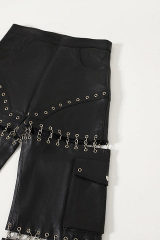 CHAIN LEATHER PANTS - Rastah