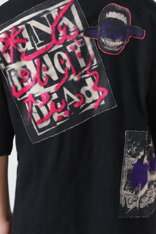 "In your heart" patchwork button-down