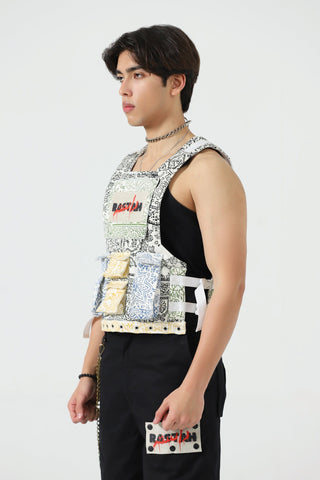 Rastah tactical block print vest