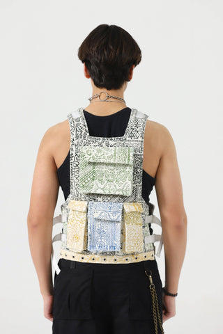 Rastah tactical block print vest
