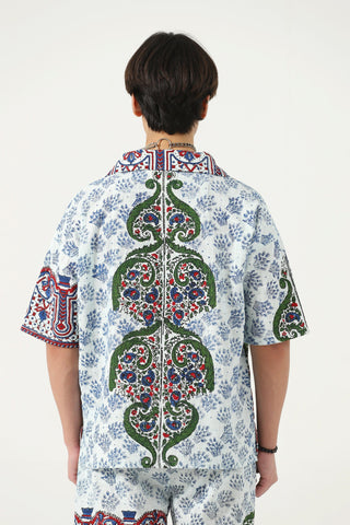 "Kahani" hand block printed polo shirt