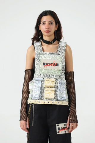 Rastah tactical block print vest