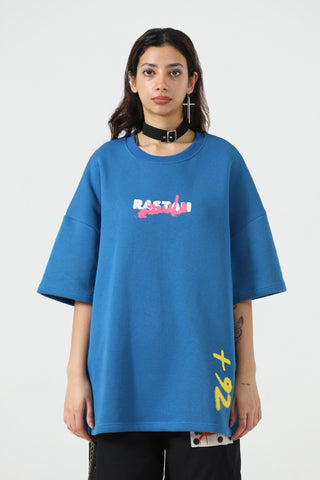 "+92" royal blue patch T-shirt