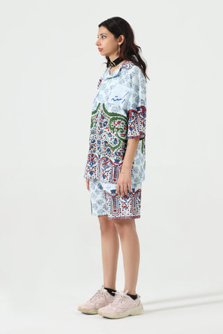 "Kahani" hand block printed polo shirt