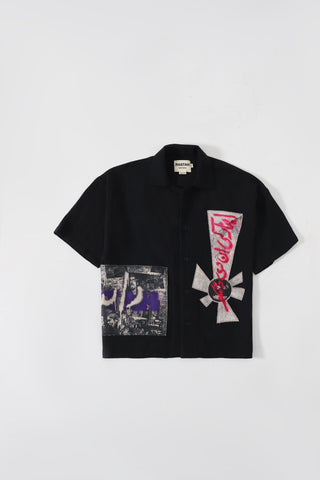 "In your heart" patchwork button-down