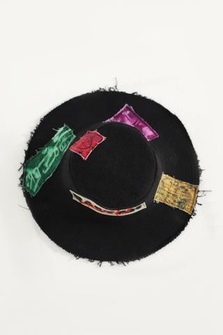 Handwoven patch bucket hat