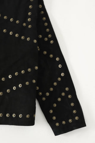 Reversible leather patch jacket