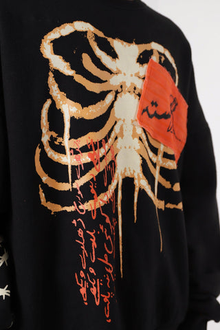 "BREATH OF FIRE" HAND PRINTED SWEATSHIRT - Rastah