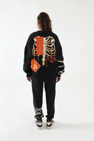 "BREATH OF FIRE" HANDPRINTED SWEATPANTS - Rastah