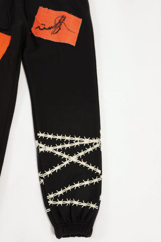 "BREATH OF FIRE" HANDPRINTED SWEATPANTS - Rastah