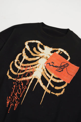 "BREATH OF FIRE" HAND PRINTED SWEATSHIRT - Rastah