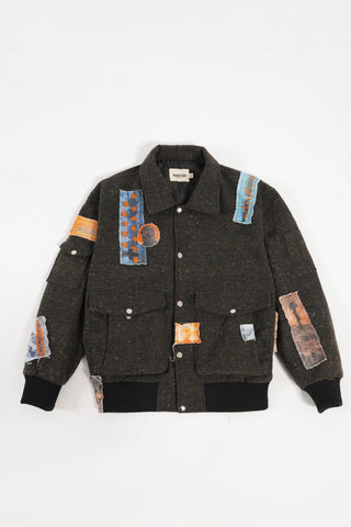 PATCHWORK HANDWOVEN BOMBER JACKET - Rastah