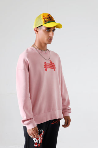 Bubblegum garment dyed logo sweatshirt