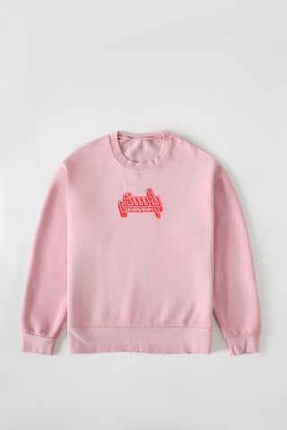 Bubblegum garment dyed logo sweatshirt