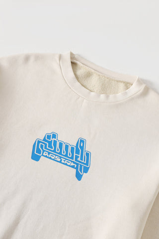 Creme garment dyed logo sweatshirt
