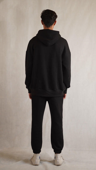 Black Oversized Logo Hoodie - Rastah